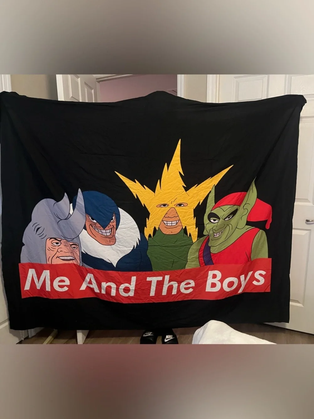 “Me and the Boys” meme tapestry featuring 1967 Spider-Man animated villains